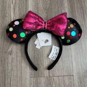 Disney Black and Pink Polka Dot Minnie Mouse Ears